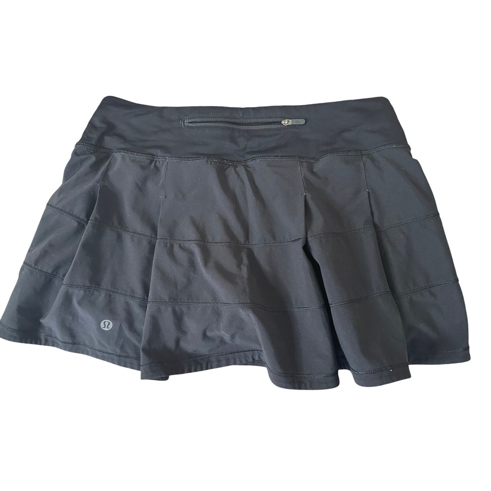 Lululemon Pace Rival Skirt Tall Black Athletic Tennis Golf Skort Size 6 - Picture 3 of 5